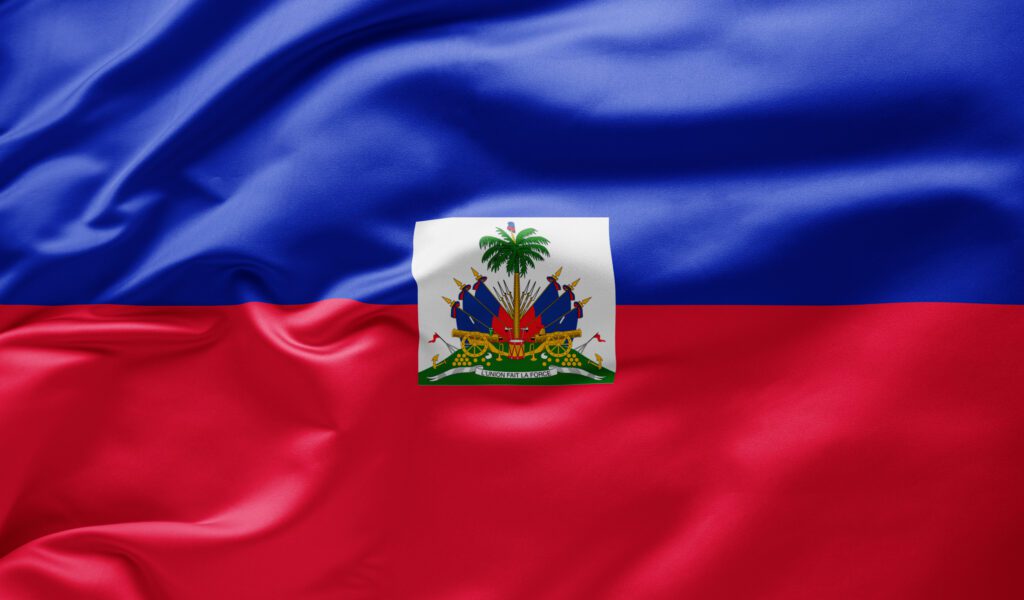 Waving national flag of Haiti.